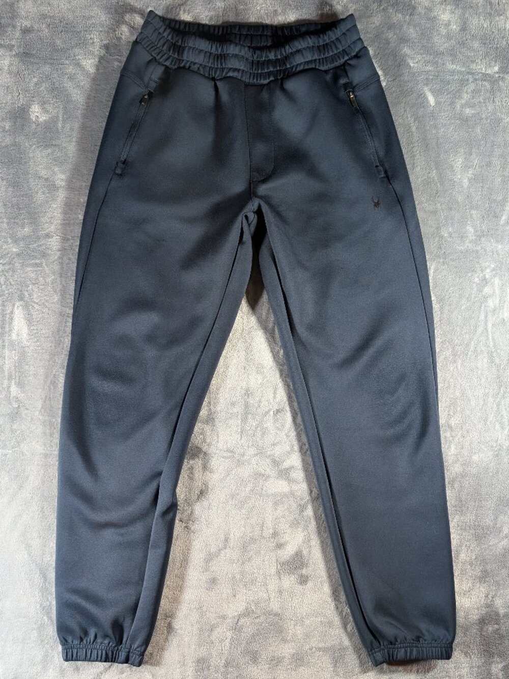 Spyder Active Mens Black Athletic Joggers Zip Pockets Small S